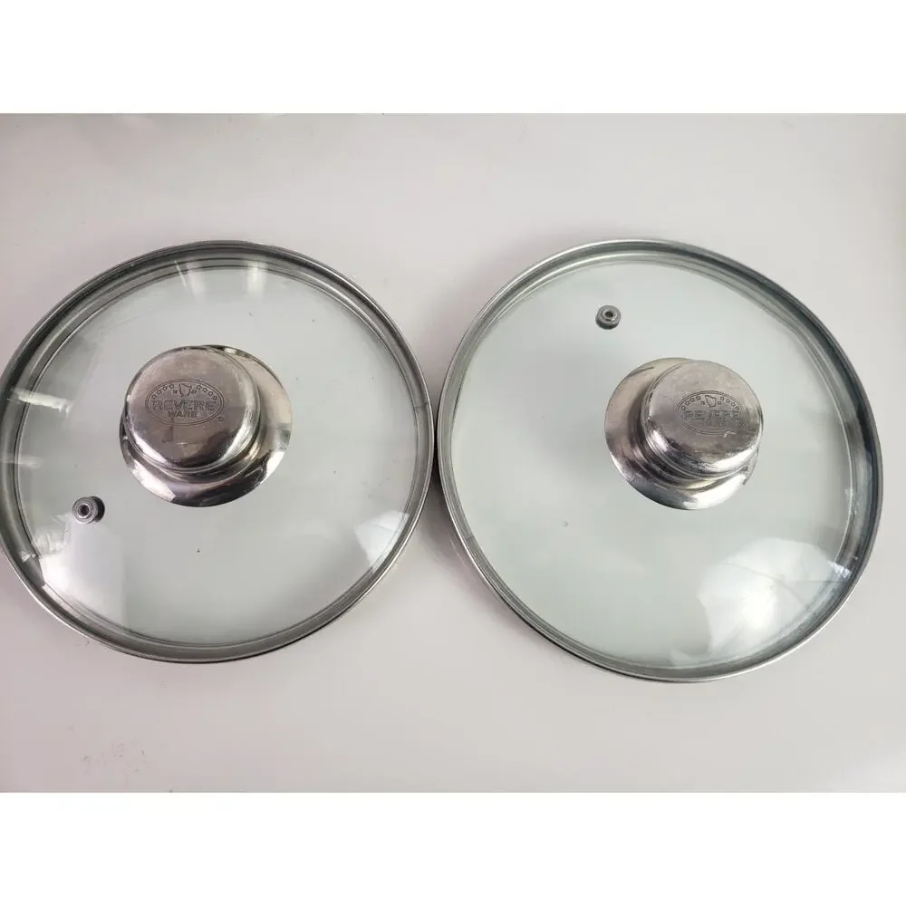 Revere Ware SX 01K Copper Bottom 1.5/ 2.5 Qt. Stainless Sauce Pan Lid Lot of 2